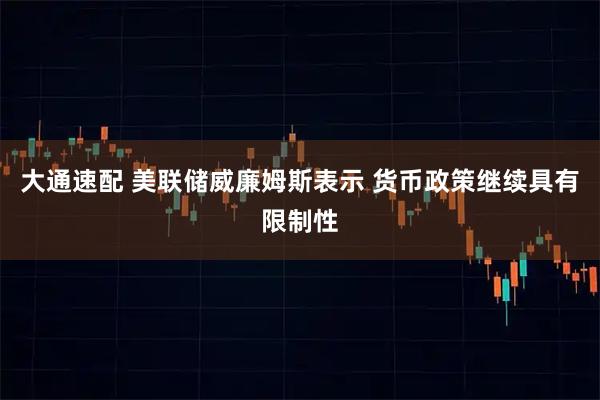大通速配 美联储威廉姆斯表示 货币政策继续具有限制性